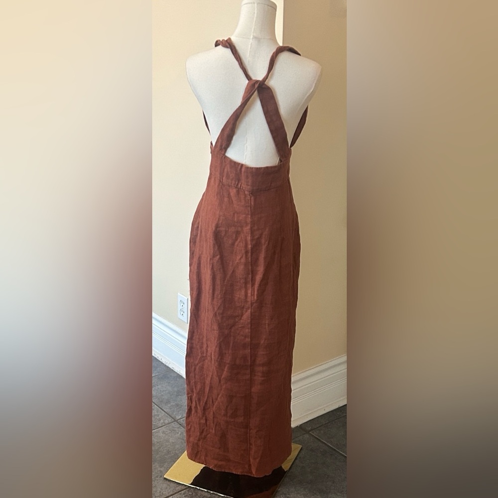 Zara Rust Brown Backless Maxi Dress - Picture 13 of 14